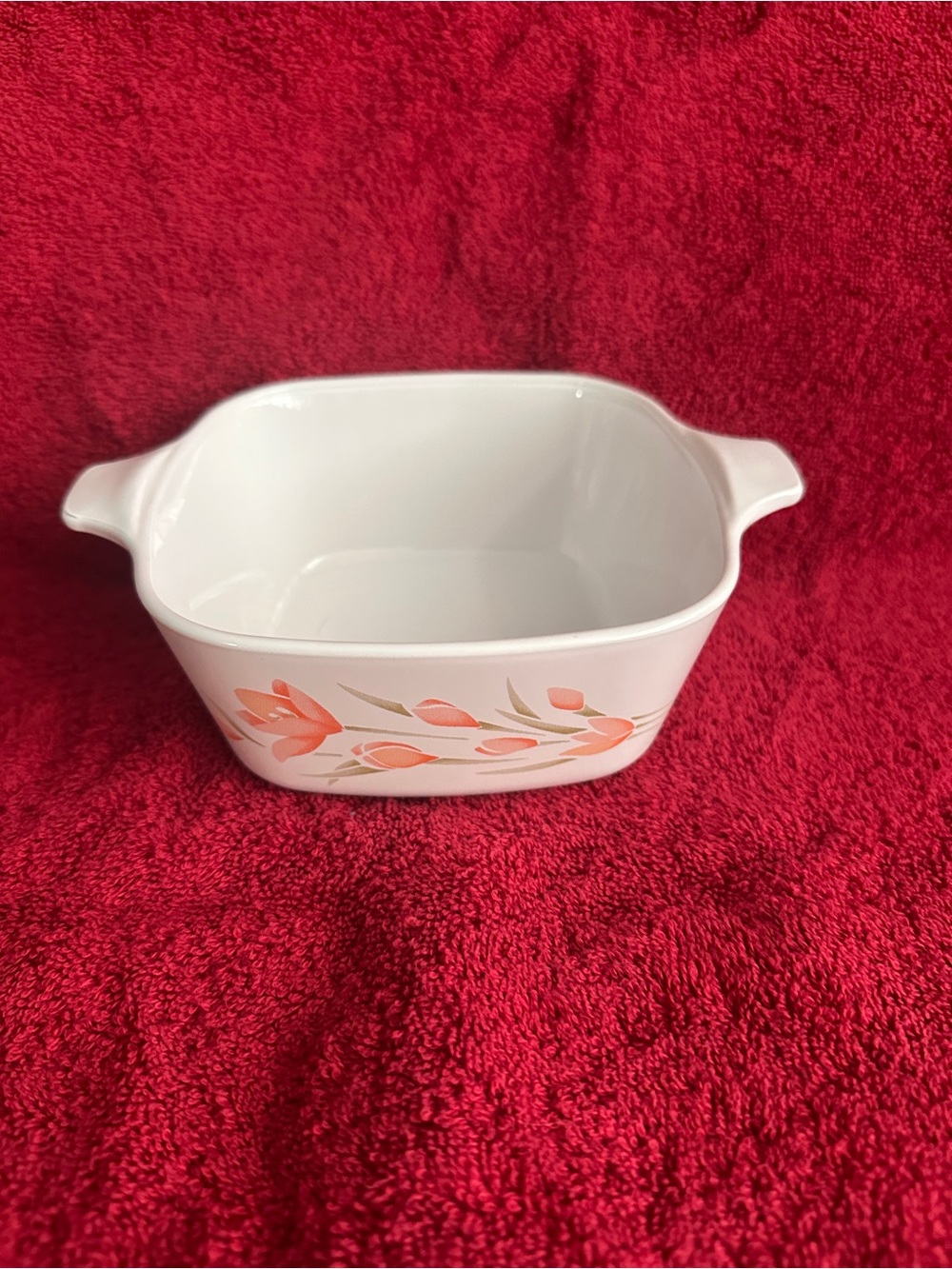 CORNING WARE PEACH FLORAL CASSEROLE P-43-B USA MADE